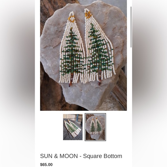 Beaded Tree Earrings - Picture 4 of 4